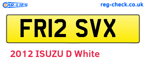 FR12SVX are the vehicle registration plates.
