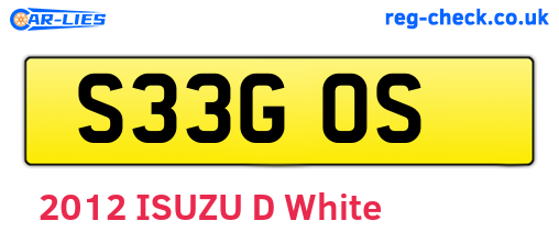 S33GOS are the vehicle registration plates.