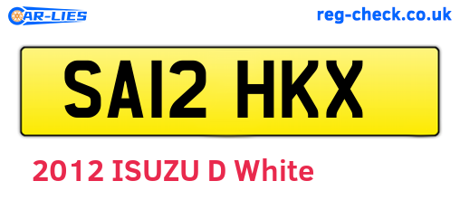 SA12HKX are the vehicle registration plates.