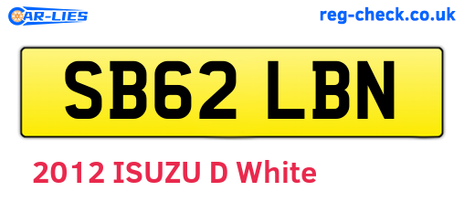 SB62LBN are the vehicle registration plates.