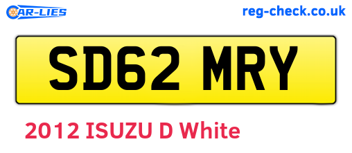 SD62MRY are the vehicle registration plates.