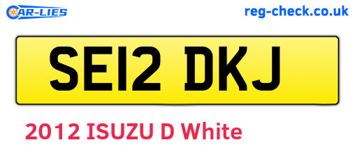 SE12DKJ are the vehicle registration plates.