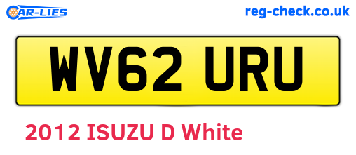 WV62URU are the vehicle registration plates.