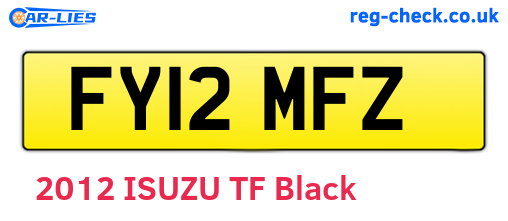 FY12MFZ are the vehicle registration plates.
