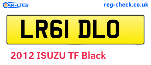 LR61DLO are the vehicle registration plates.