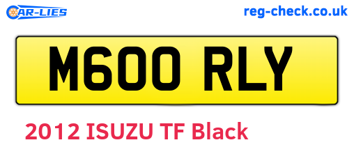 M600RLY are the vehicle registration plates.
