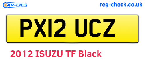 PX12UCZ are the vehicle registration plates.
