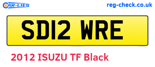 SD12WRE are the vehicle registration plates.