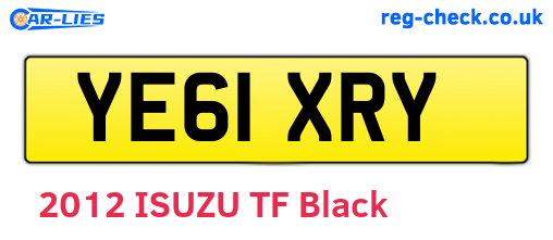 YE61XRY are the vehicle registration plates.