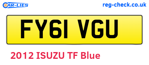 FY61VGU are the vehicle registration plates.