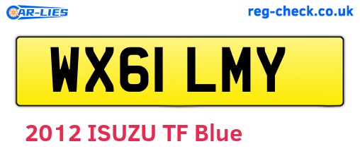 WX61LMY are the vehicle registration plates.