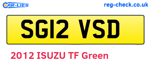 SG12VSD are the vehicle registration plates.