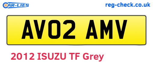 AV02AMV are the vehicle registration plates.