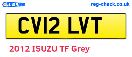 CV12LVT are the vehicle registration plates.