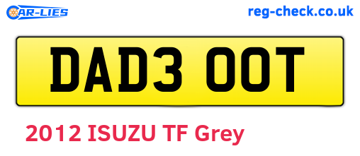 DAD300T are the vehicle registration plates.