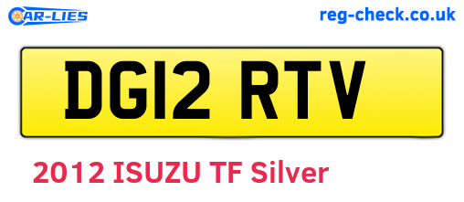 DG12RTV are the vehicle registration plates.