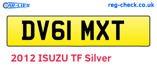 DV61MXT are the vehicle registration plates.