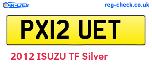 PX12UET are the vehicle registration plates.