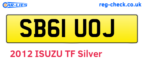 SB61UOJ are the vehicle registration plates.