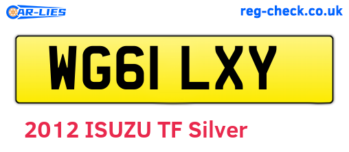 WG61LXY are the vehicle registration plates.