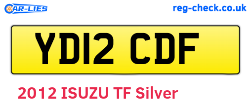 YD12CDF are the vehicle registration plates.