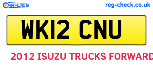WK12CNU are the vehicle registration plates.