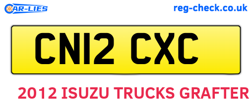 CN12CXC are the vehicle registration plates.