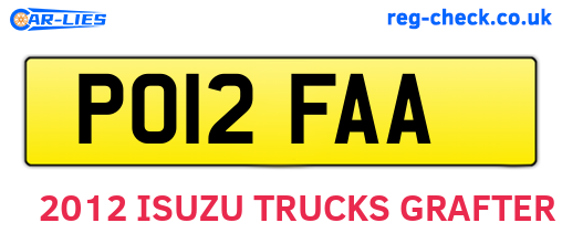 PO12FAA are the vehicle registration plates.