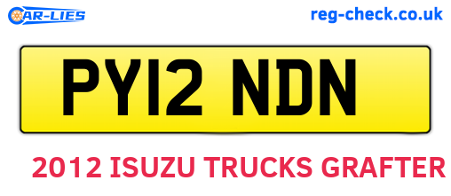 PY12NDN are the vehicle registration plates.