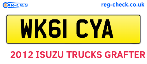 WK61CYA are the vehicle registration plates.