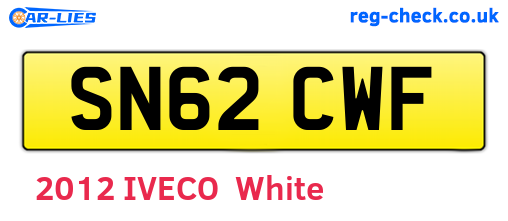 SN62CWF are the vehicle registration plates.