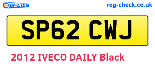 SP62CWJ are the vehicle registration plates.