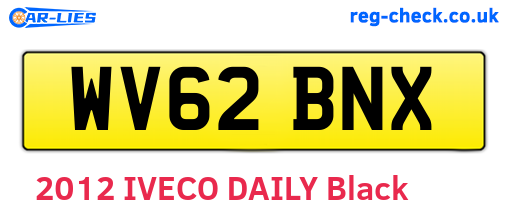WV62BNX are the vehicle registration plates.