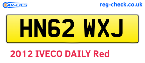 HN62WXJ are the vehicle registration plates.