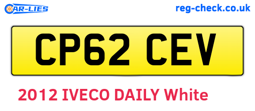 CP62CEV are the vehicle registration plates.