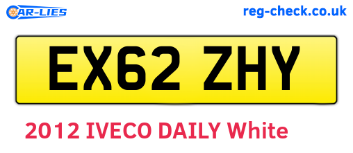 EX62ZHY are the vehicle registration plates.