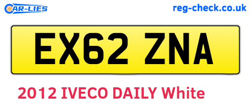 EX62ZNA are the vehicle registration plates.