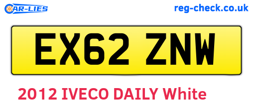 EX62ZNW are the vehicle registration plates.