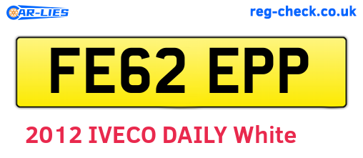 FE62EPP are the vehicle registration plates.