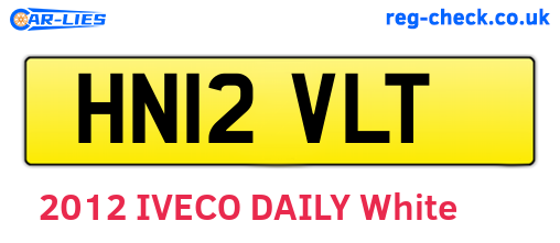 HN12VLT are the vehicle registration plates.
