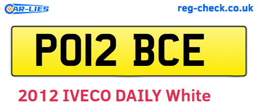 PO12BCE are the vehicle registration plates.
