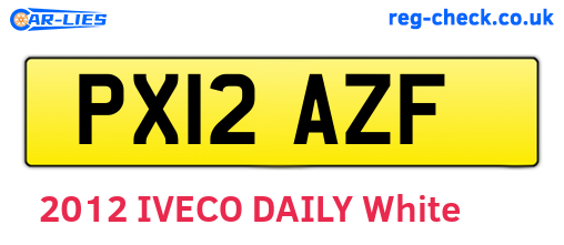PX12AZF are the vehicle registration plates.
