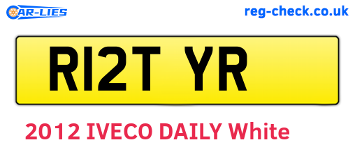 R12TYR are the vehicle registration plates.