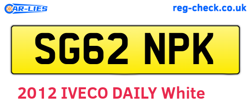 SG62NPK are the vehicle registration plates.