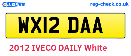 WX12DAA are the vehicle registration plates.