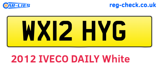 WX12HYG are the vehicle registration plates.