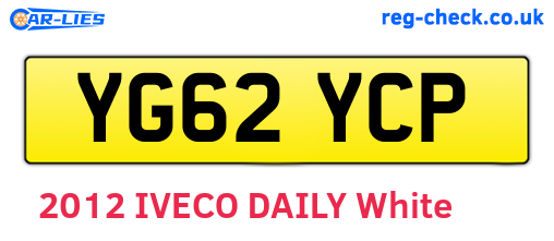 YG62YCP are the vehicle registration plates.
