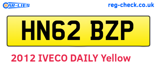 HN62BZP are the vehicle registration plates.