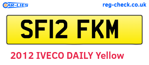 SF12FKM are the vehicle registration plates.