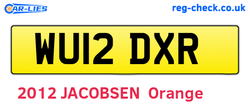 WU12DXR are the vehicle registration plates.